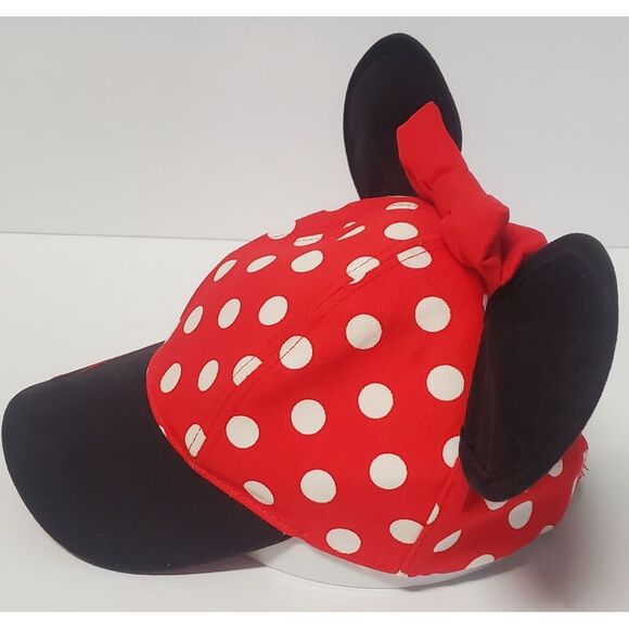 Disneyland Minnie Mouse Ball Cap Polka Dot Bow Hat Youth Disney Parks Authentic - Picture 4 of 11